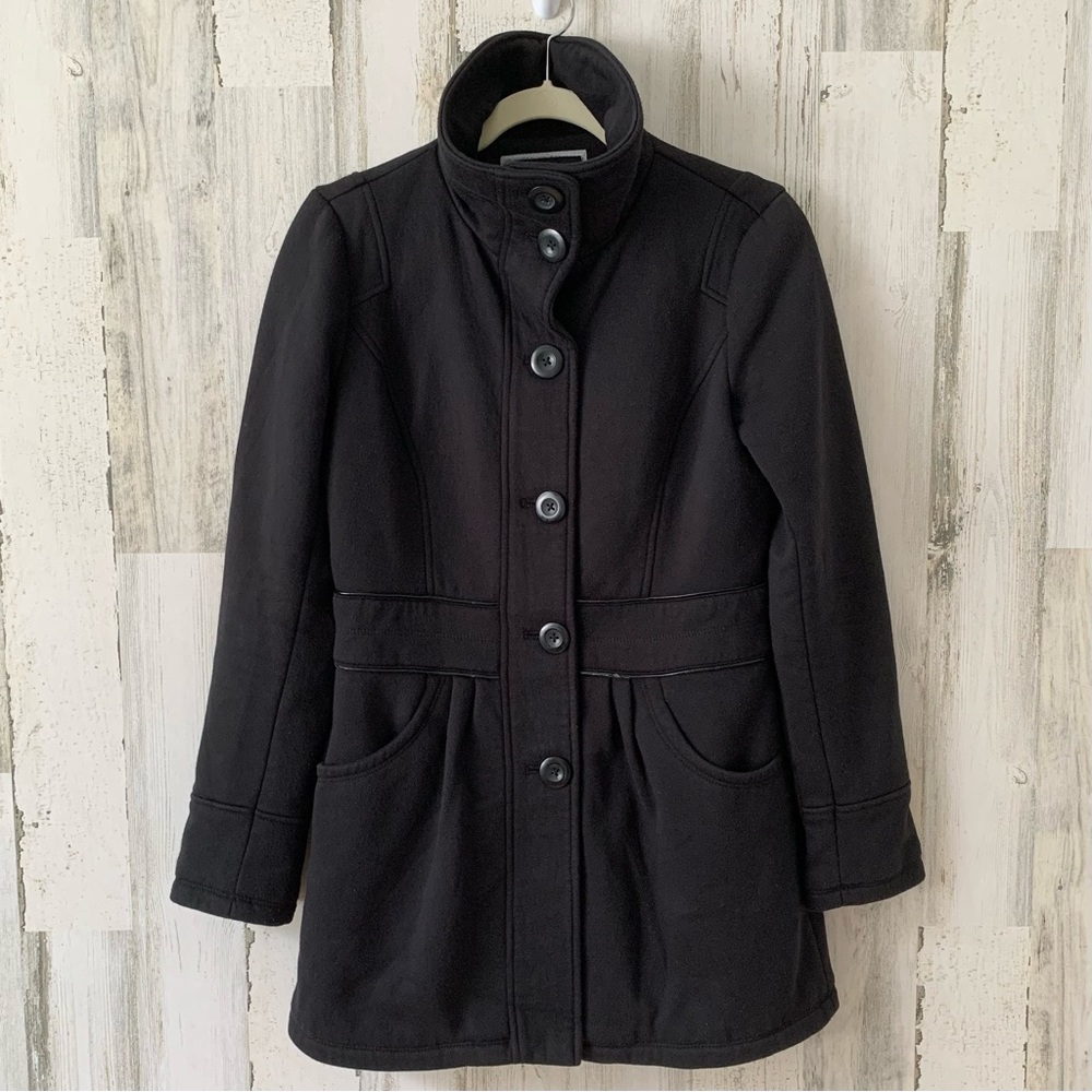 Apt. 9 Black Button Down Pea Coat Jacket Women’s … - image 4